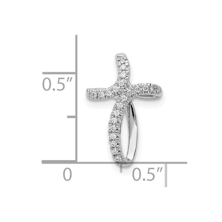 Lovely Rita's Pendants & Charms 10K White Gold 1/15 ct Diamond Cross Slide Pendant