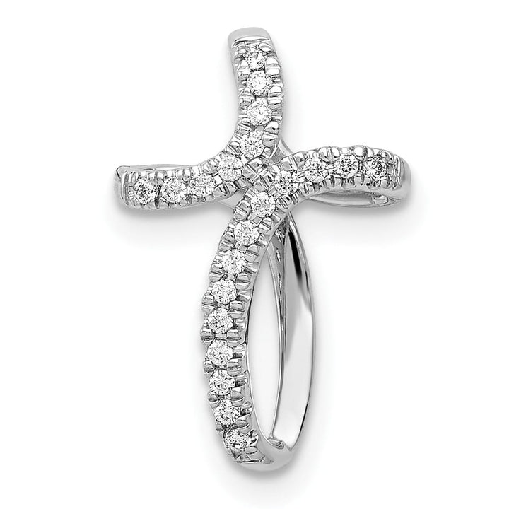 Lovely Rita's Pendants & Charms 10K White Gold 1/15 ct Diamond Cross Slide Pendant