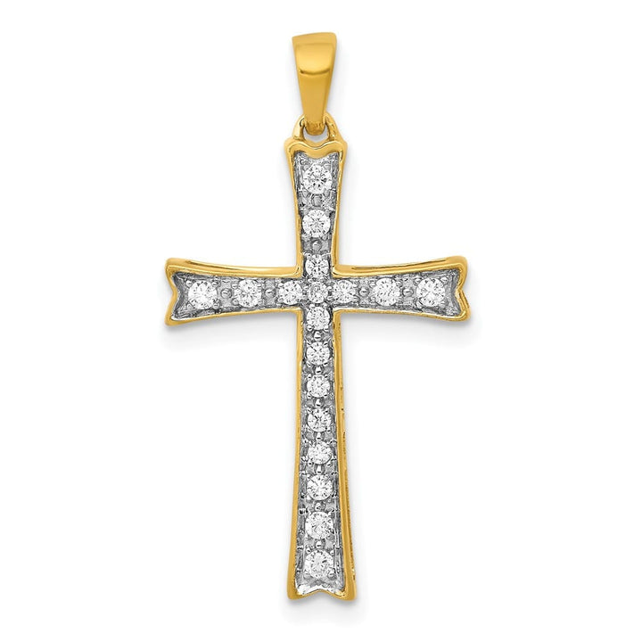 Lovely Rita's Pendants & Charms 10K Yellow Gold 1/5 ct Diamond Cross Pendant