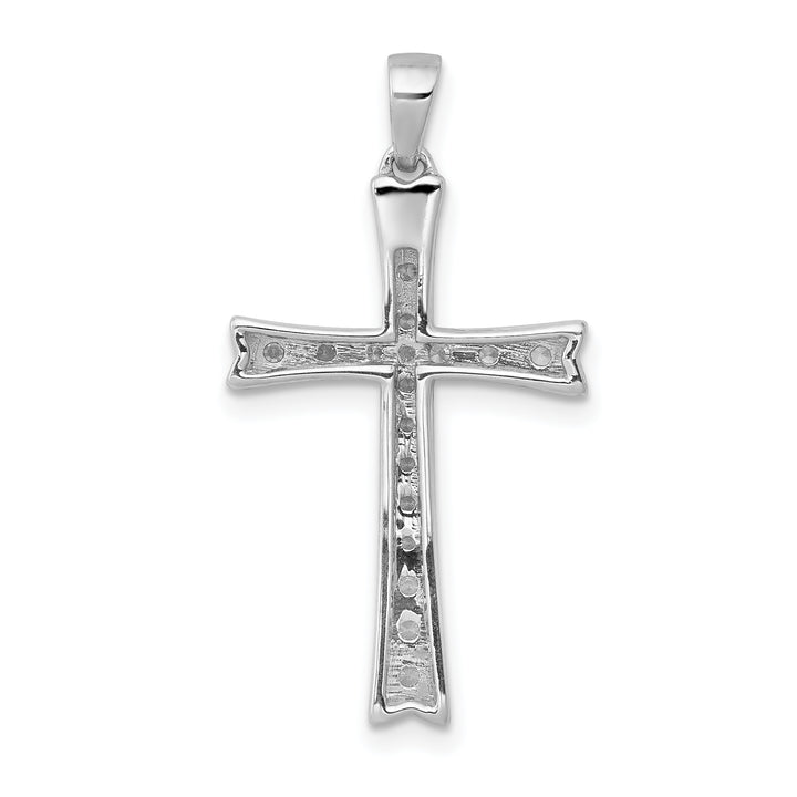 14k White Gold 1/5 CT Diamond Style Cross Pendant