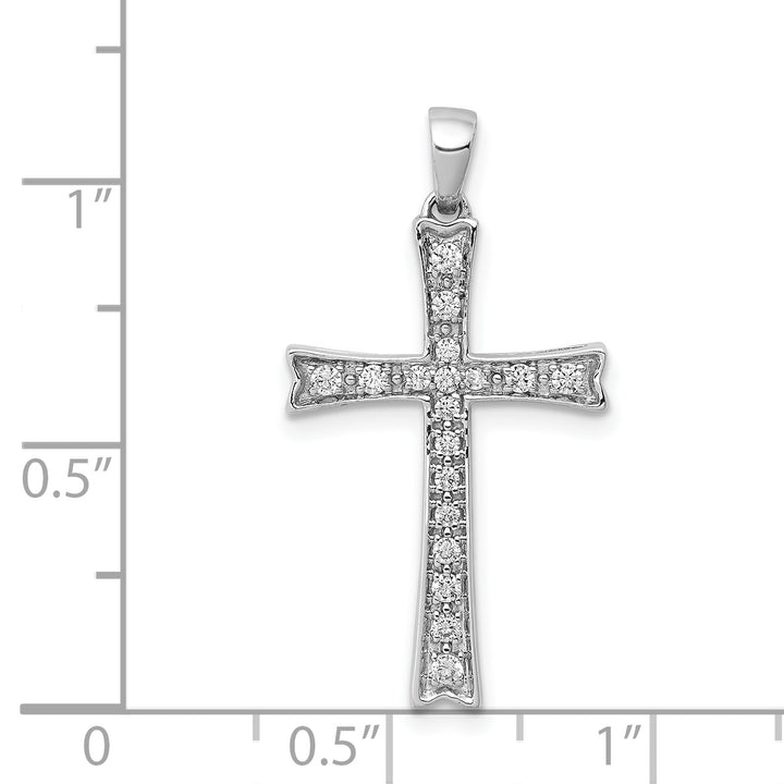 14k White Gold 1/5 CT Diamond Style Cross Pendant