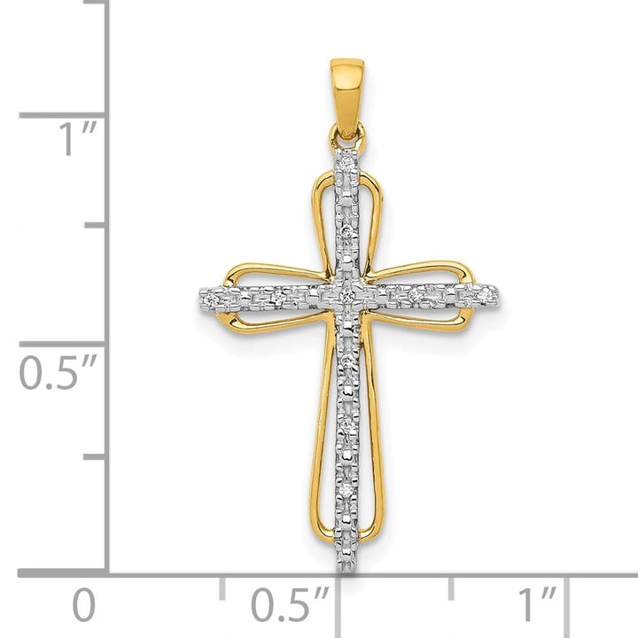 Lovely Rita's Pendants & Charms 10K Yellow Gold .03 ct Diamond Cross Pendant