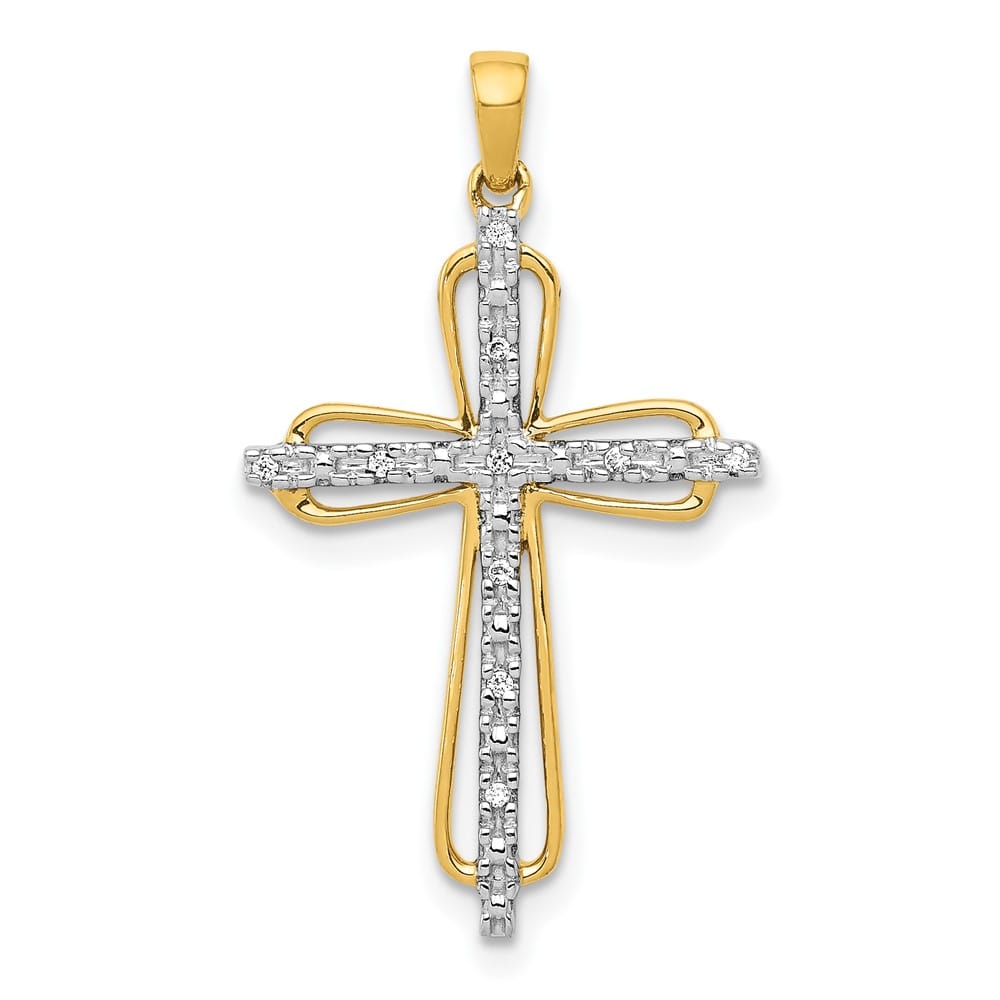 Lovely Rita's Pendants & Charms 10K Yellow Gold .03 ct Diamond Cross Pendant
