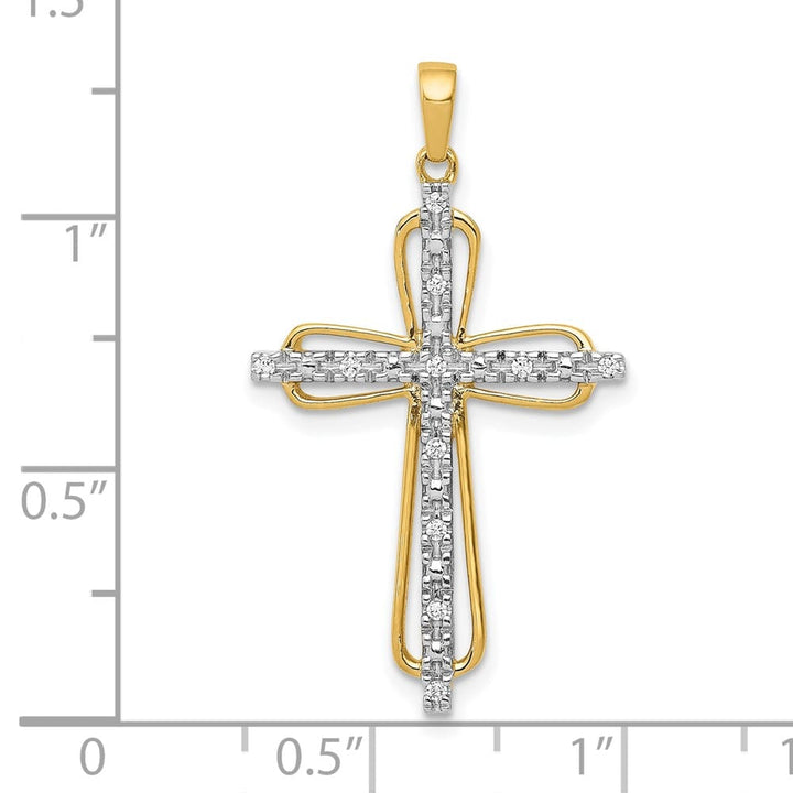 Lovely Rita's Pendants & Charms 10K Yellow Gold 1/20 ct Diamond Cross Pendant