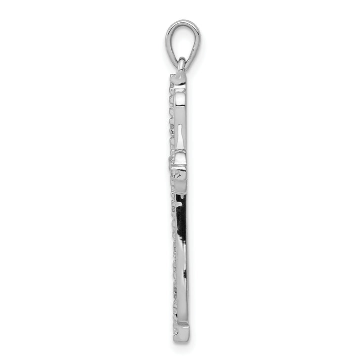 14k Yellow, White Gold .06 CT Diamond Modern Cross Pendant