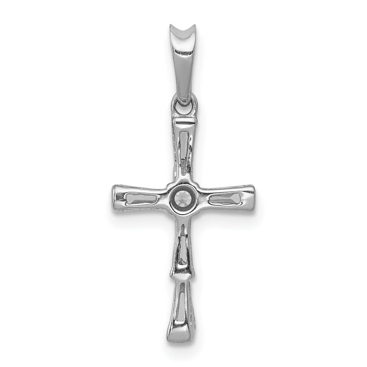 14k White Gold 1/5 CT Elegant Diamond Cross Design Pendant