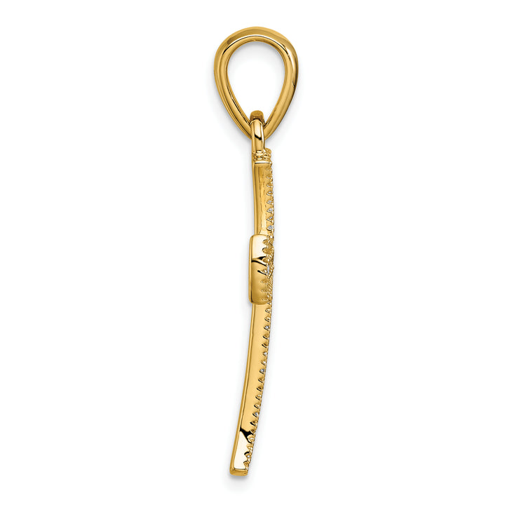 14k Yellow Gold 3/8 CT Diamond Francy Cross Pendant