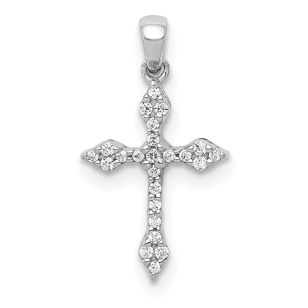 Lovely Rita's Pendants & Charms 10K White Gold 1/15 ct Diamond Small Cross Pendant