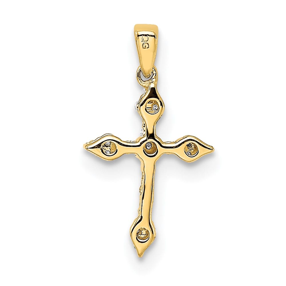Lovely Rita's Pendants & Charms 10K Yellow Gold 1/15 ct Diamond Small Cross Pendant