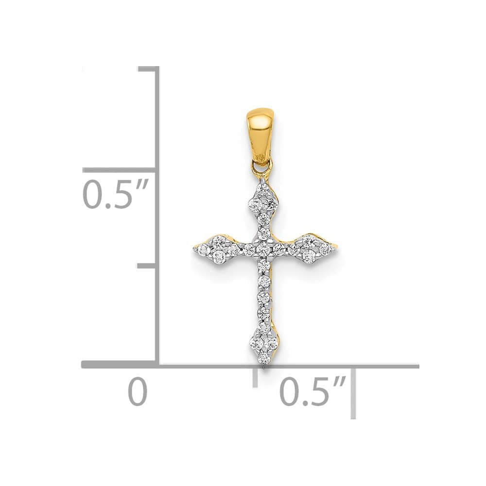 Lovely Rita's Pendants & Charms 10K Yellow Gold 1/15 ct Diamond Small Cross Pendant