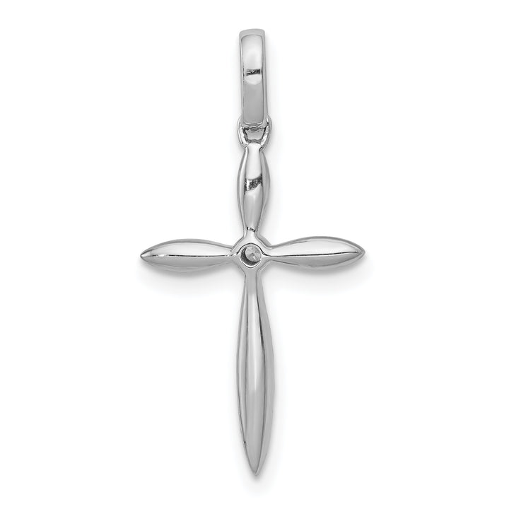 14k White Gold 1/6 CT Diamond Trendy Cross Design Pendant