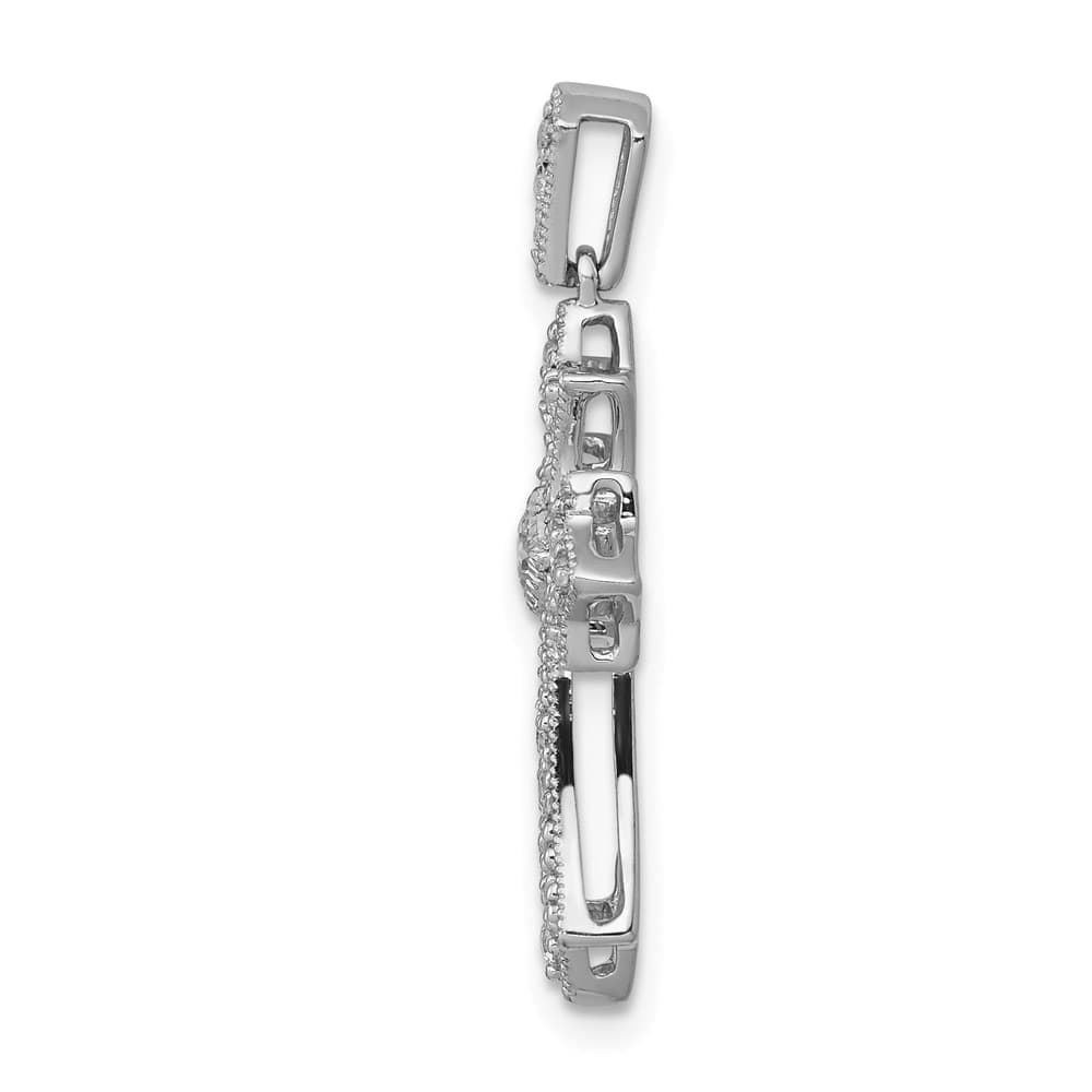 Lovely Rita's Pendants & Charms 10K White Gold 1/6 ct Diamond Fleur de Lis Cross Pendant