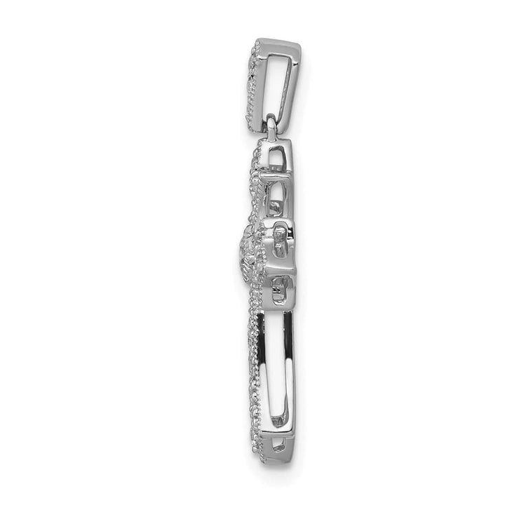 Lovely Rita's Pendants & Charms 10K White Gold 1/6 ct Diamond Fleur de Lis Cross Pendant