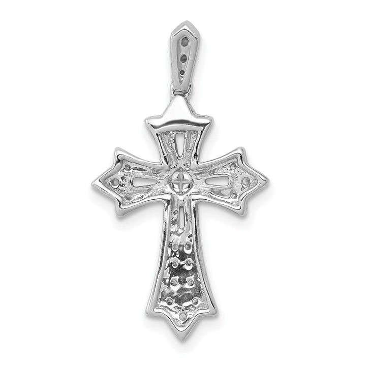 Lovely Rita's Pendants & Charms 10K White Gold 1/6 ct Diamond Fleur de Lis Cross Pendant
