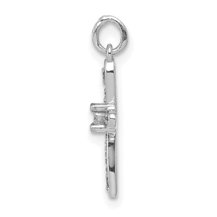 Lovely Rita's Pendants & Charms 10K White Gold .03 ct Diamond Small Cross Charm