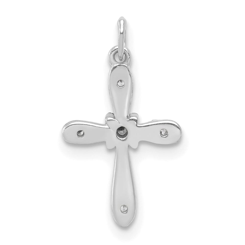 Lovely Rita's Pendants & Charms 10K White Gold .03 ct Diamond Small Cross Charm