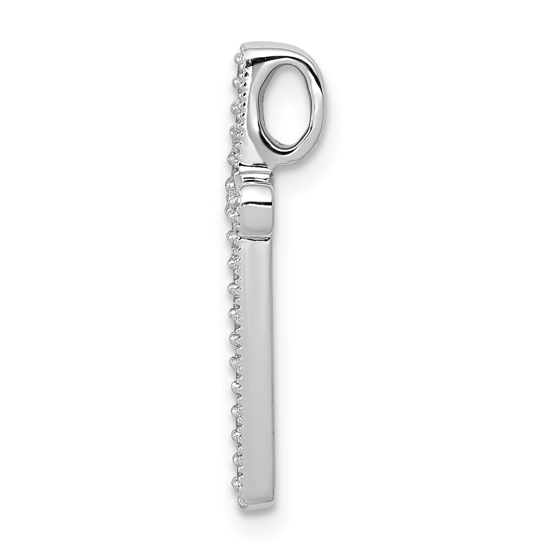 14k White Gold 1/10 CT Diamond Ornate Design Cross Chain Slide