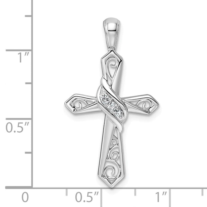 Lovely Rita's Pendants & Charms 10K White Gold 1/20 ct Diamond Cross Pendant