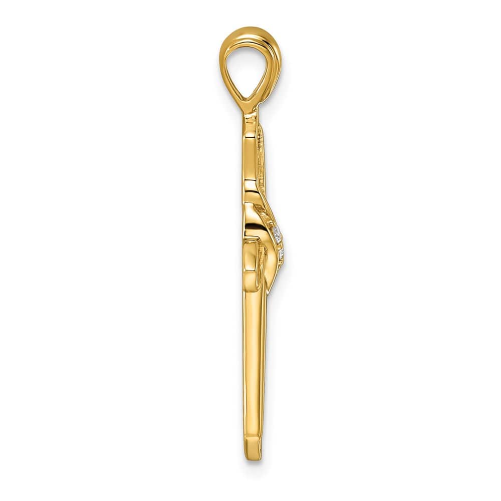 Lovely Rita's Pendants & Charms 10K Yellow Gold 1/20 ct Diamond Cross Pendant