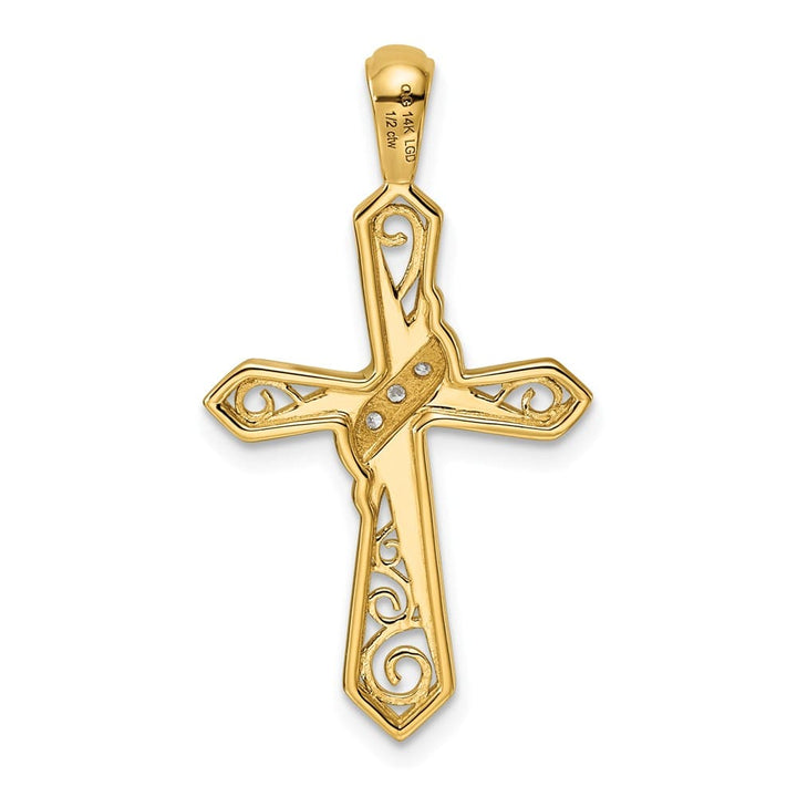 Lovely Rita's Pendants & Charms 10K Yellow Gold 1/20 ct Diamond Cross Pendant