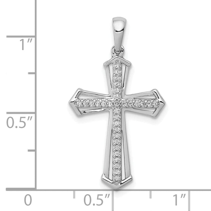 Lovely Rita's Pendants & Charms 10K White Gold 1/8 ct Diamond Passion Cross Pendant