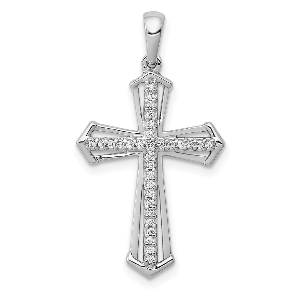 Lovely Rita's Pendants & Charms 10K White Gold 1/8 ct Diamond Passion Cross Pendant