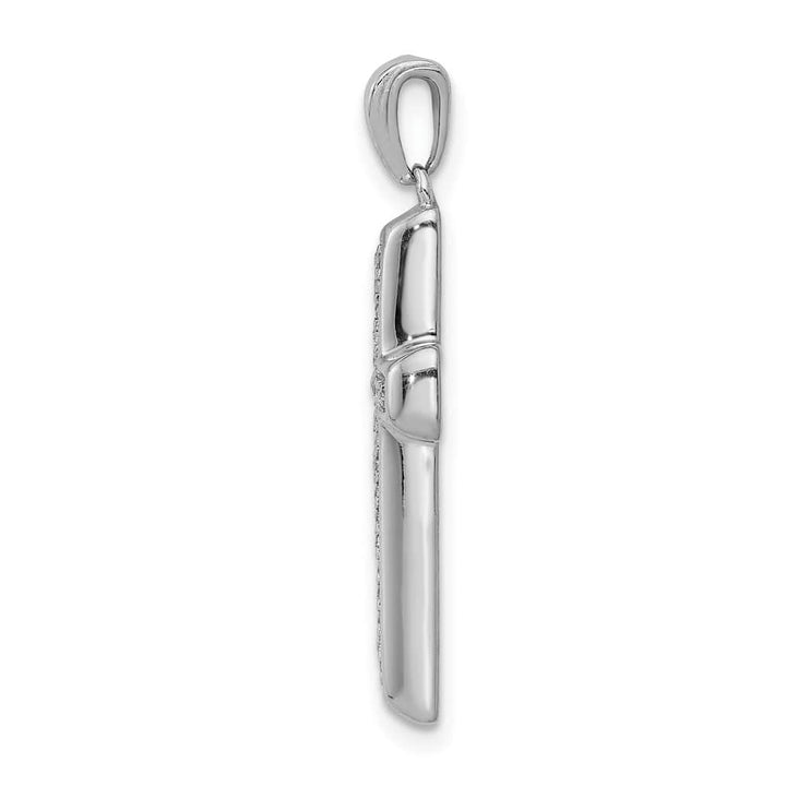 Lovely Rita's Pendants & Charms 10K White Gold Large 1/10 ct Diamond Latin Cross Pendant
