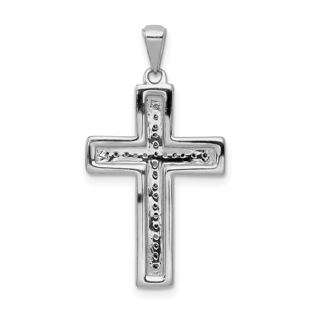 Lovely Rita's Pendants & Charms 10K White Gold Large 1/10 ct Diamond Latin Cross Pendant