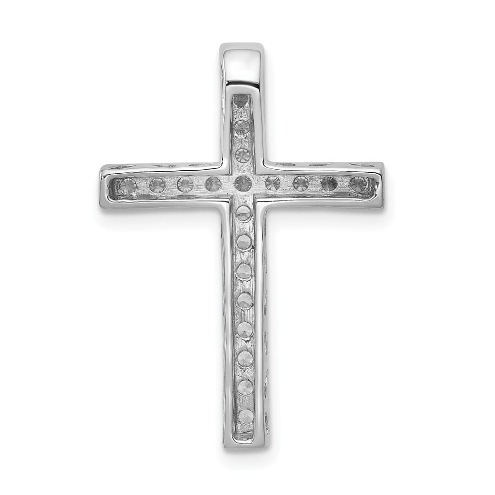 Lovely Rita's Pendants & Charms 10K White Gold 3/8 ct Diamond Large Latin Cross Chain Slide