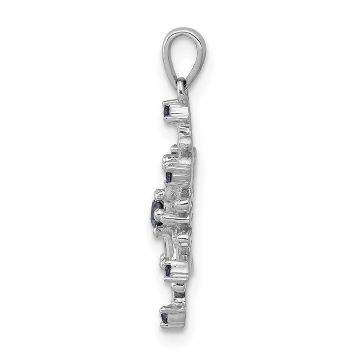 14k White Gold 1/6 carat Blue White Diamond Snowflake Pendant