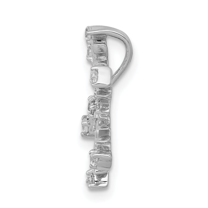 14k White Gold 1/6 carat Diamond Snowflake Chain Slide Pendant