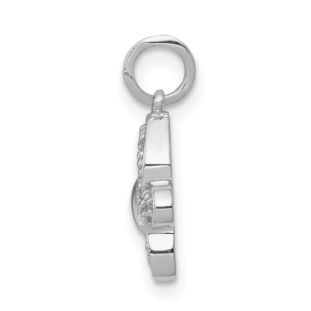 14k White Gold with Diamonds Fancy Butterfly Charm Pendant