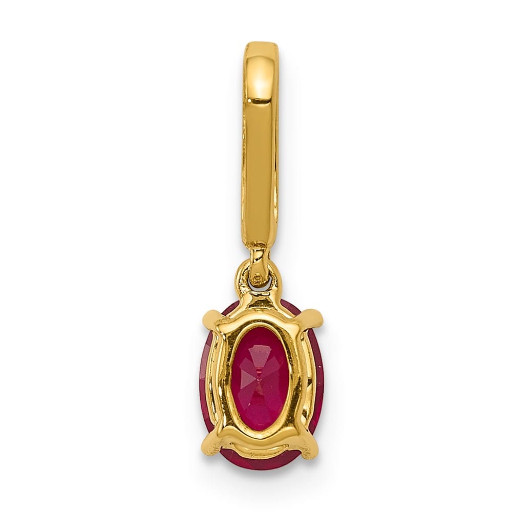 Lovely Rita's Pendants & Charms 14K Yellow Gold Diamond and .91 ct Oval Ruby Pendant