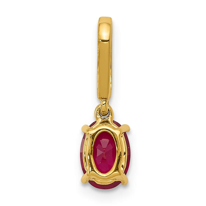 Lovely Rita's Pendants & Charms 14K Yellow Gold Diamond and .91 ct Oval Ruby Pendant