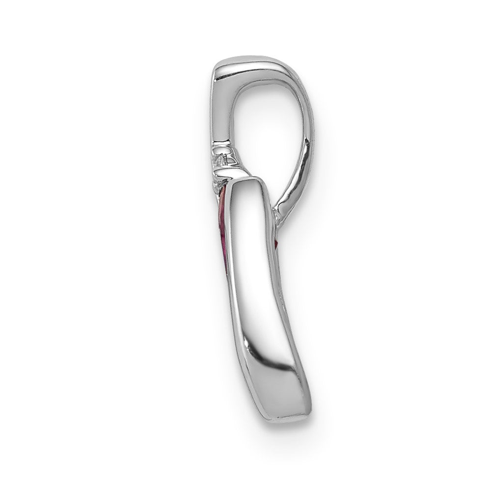 Lovely Rita's Pendants & Charms 14K White Gold Diamond and .31 ct Oval Ruby Fancy Chain Slide
