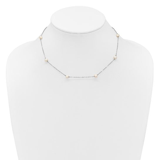 14k White Gold White Cultured Pearl Necklace