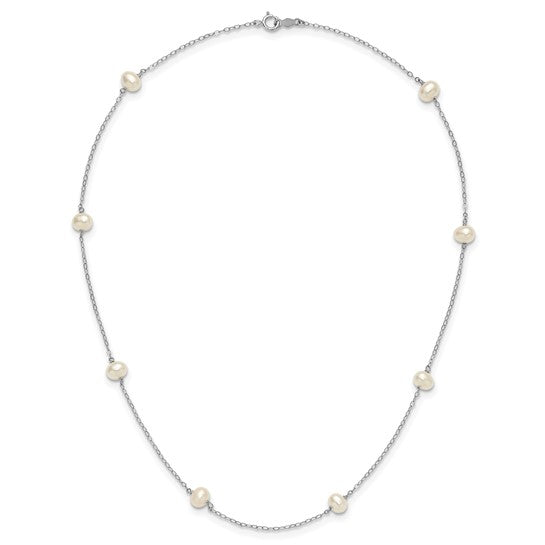 14k White Gold White Cultured Pearl Necklace
