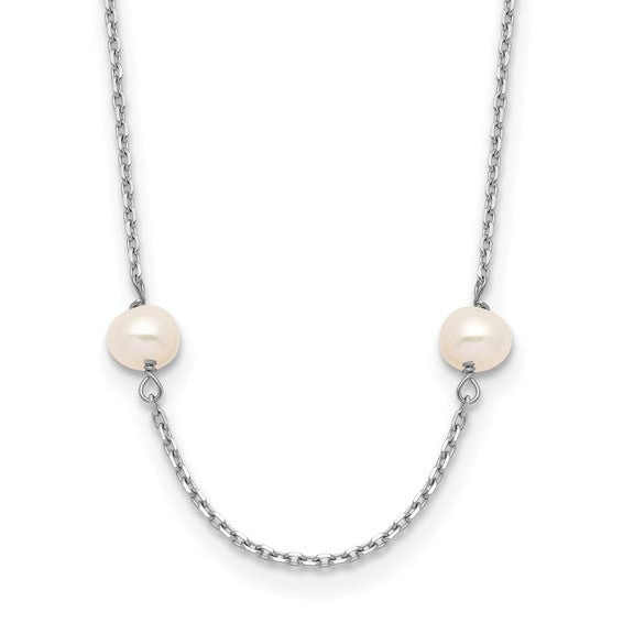 14k White Gold White Cultured Pearl Necklace
