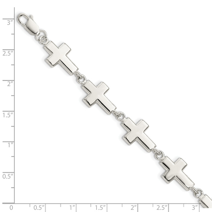 Sterling Silver Crosses Bracelet