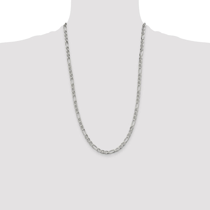 Sterling Silver 4.5mm Figaro Anchor Chain 26 Inch