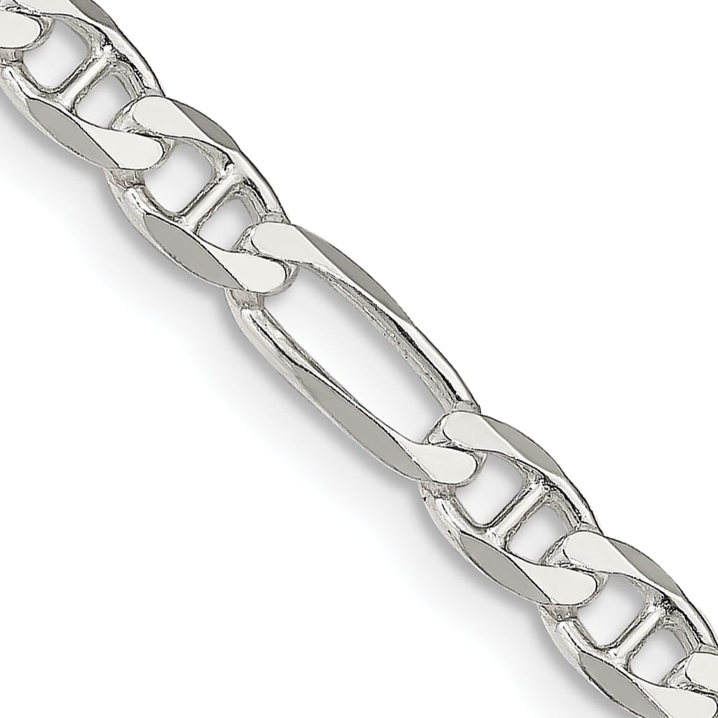 Sterling Silver 4.5mm Figaro Anchor Chain 26 Inch