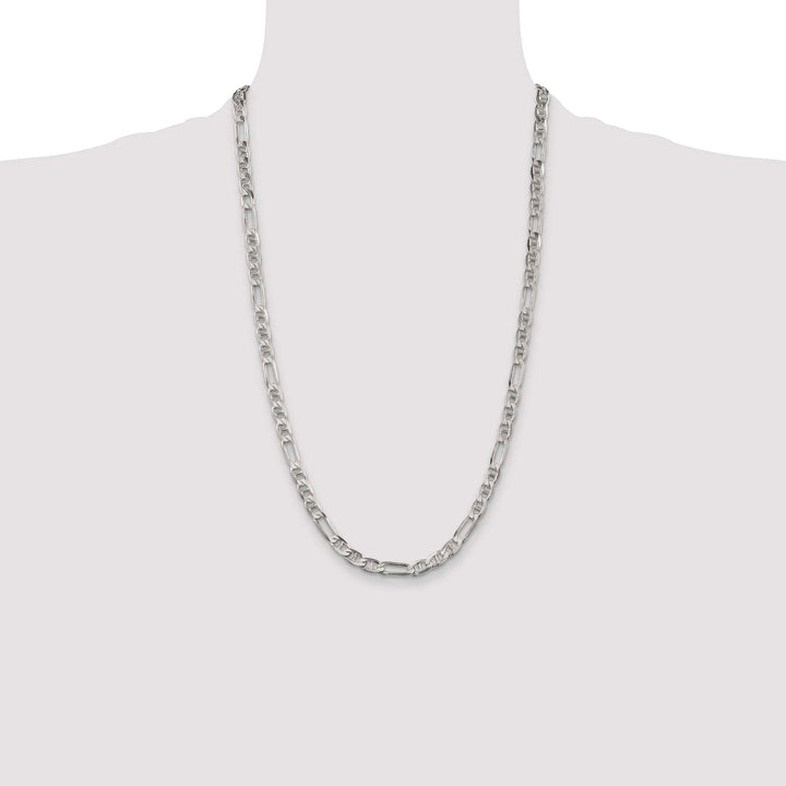 Sterling Silver 5.5mm Figaro Anchor Chain 26 Inch