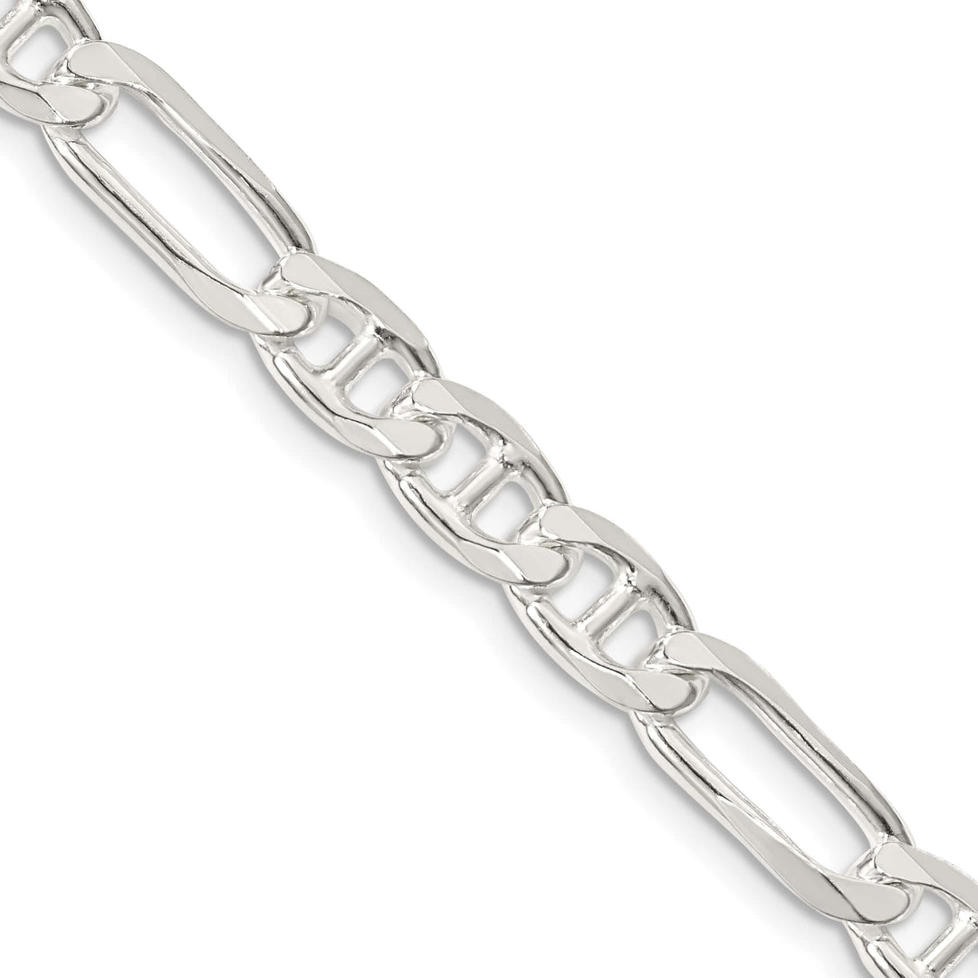 Sterling Silver 6.5mm Figaro Anchor Chain 26 Inch