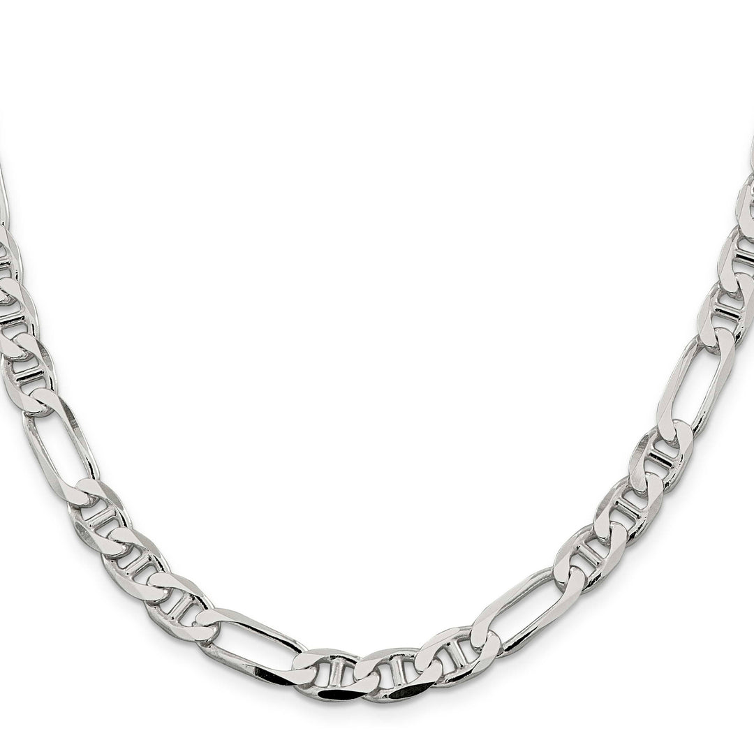 Sterling Silver 7.5mm Figaro Anchor Chain 26 Inch
