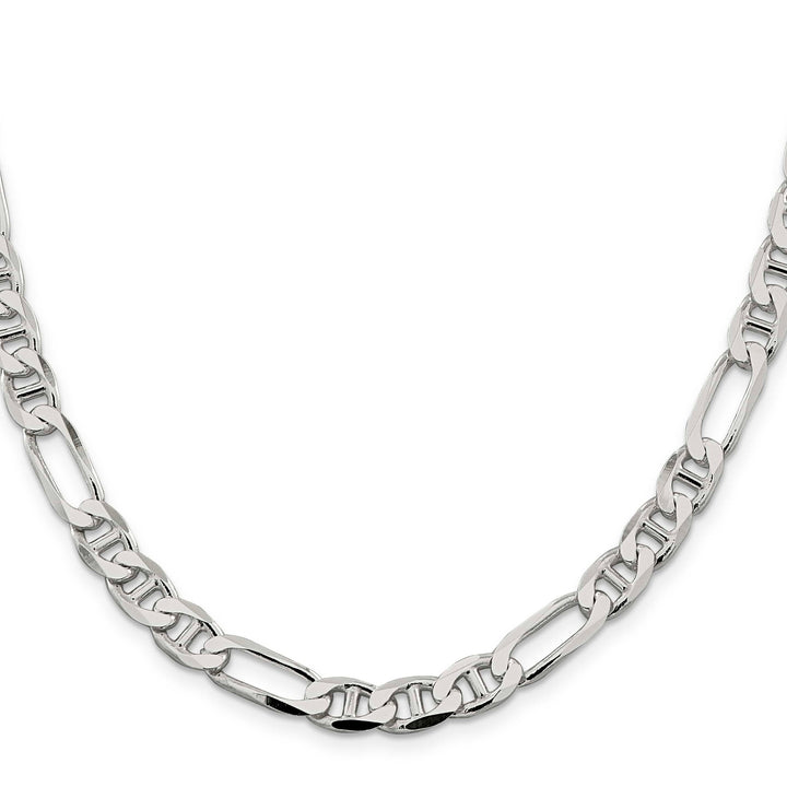 Sterling Silver 7.5mm Figaro Anchor Chain 26 Inch