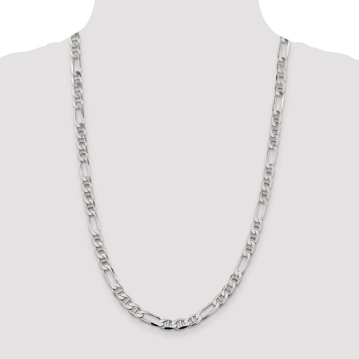 Sterling Silver 7.5mm Figaro Anchor Chain 26 Inch