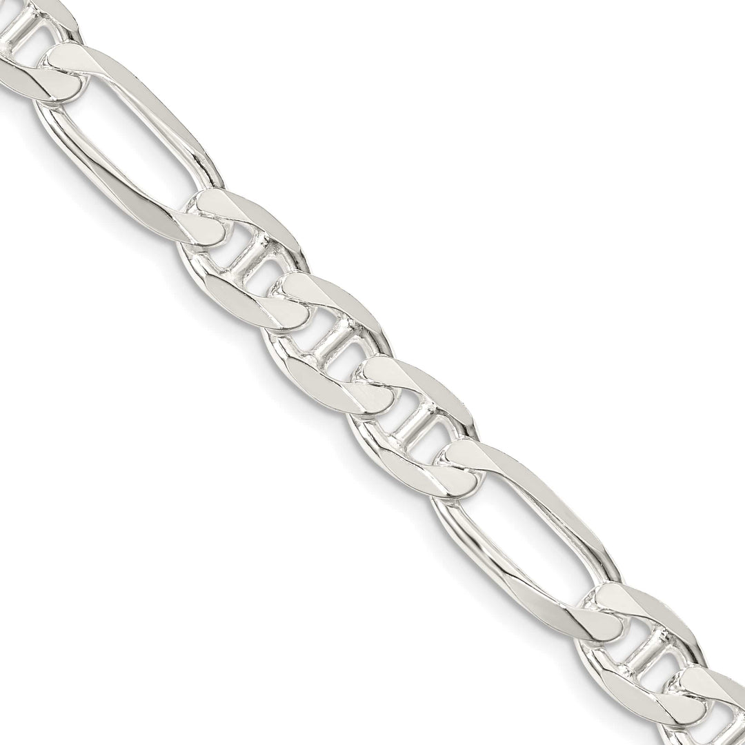 Sterling Silver 7.5mm Figaro Anchor Chain 26 Inch