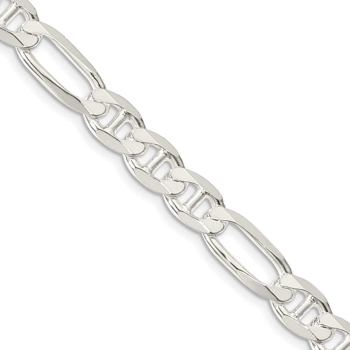 Sterling Silver 7.5mm Figaro Anchor Chain 26 Inch