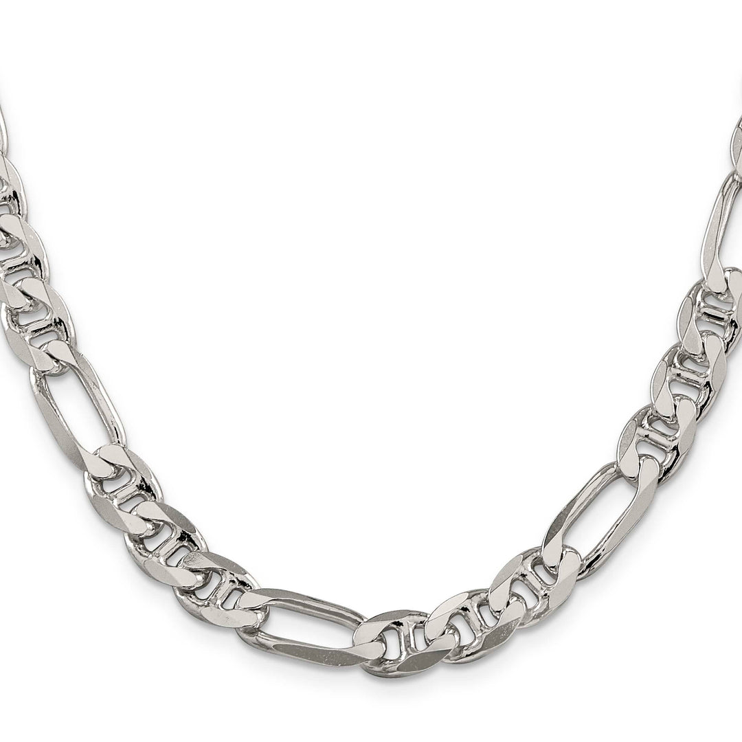 Sterling Silver 8.25mm Figaro Anchor Chain 26 Inch