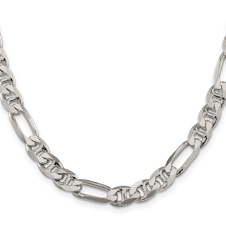 Sterling Silver 8.25mm Figaro Anchor Chain 26 Inch